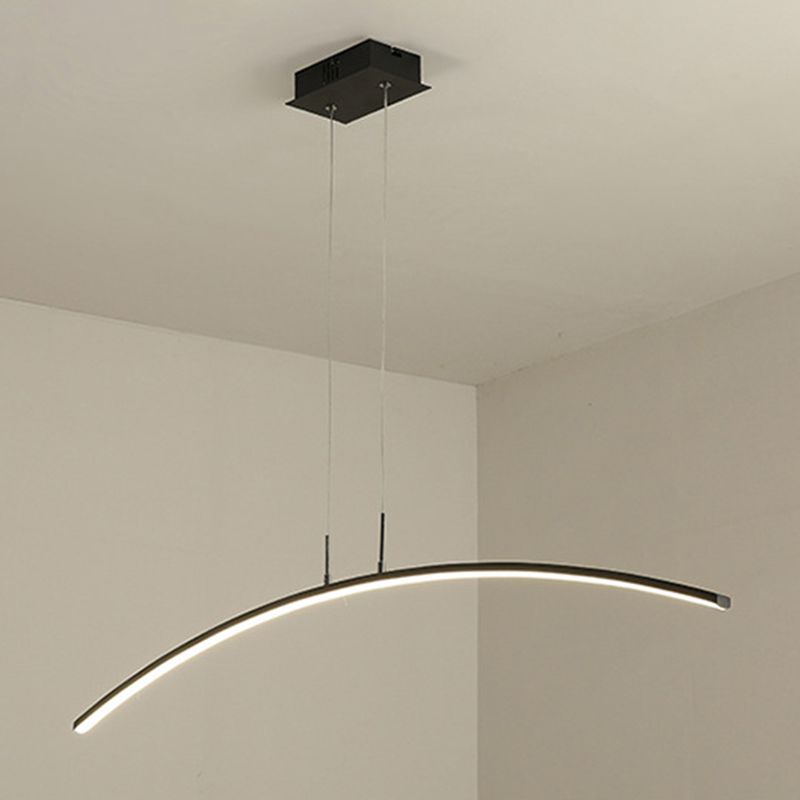 Moderna luce concisa isola a led Luce in ferro laccata Luce con ombra acrilica