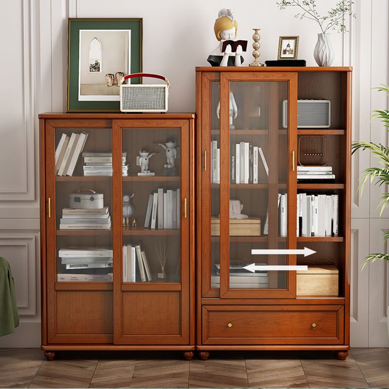 Glam Closed Back Standard Bookshelf Wooden Bookcase for Study Room