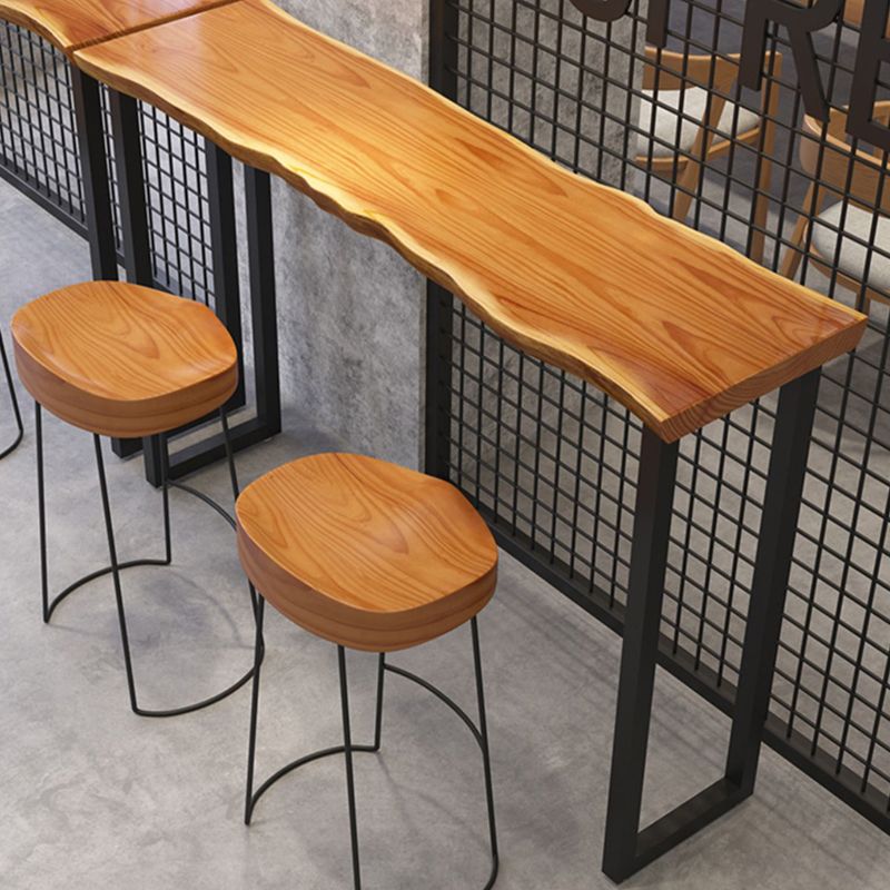 Industrial Solid Wood Bar/Dinette Table Indoor Natural Sled Cocktail Bar Table