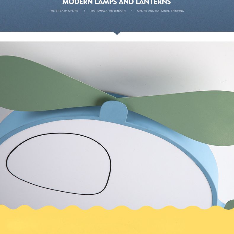 Cartoon Airplane Shaped Ceiling Lamp Metal Baby Room LED Flush Light with Acrylic Diffuser