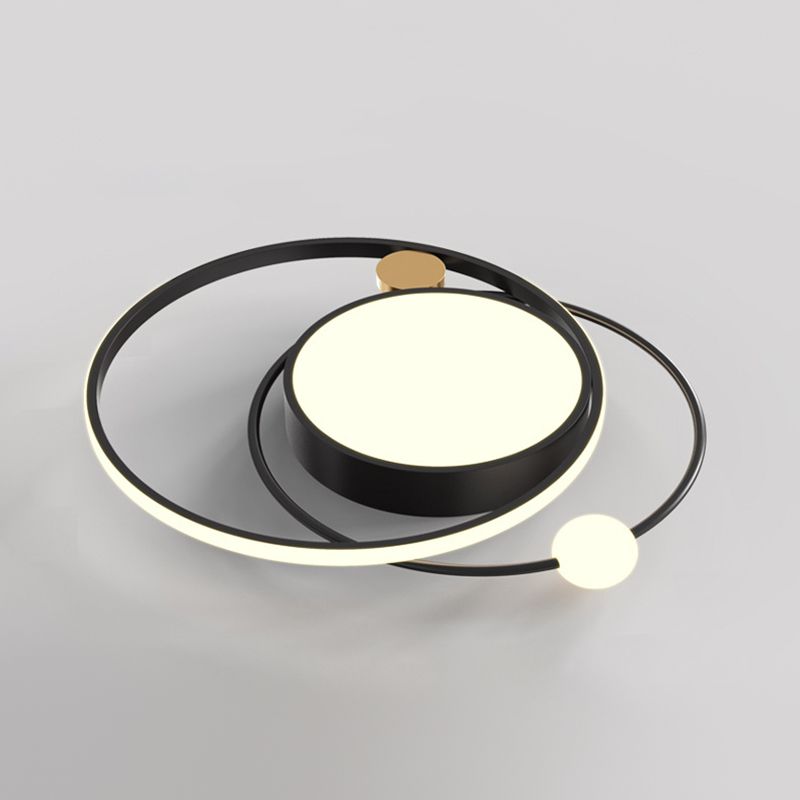 Hedendaagse Circulaire Flush Light Metal 3 Light Flush Mount Plafond Fixture voor Slaapkamer