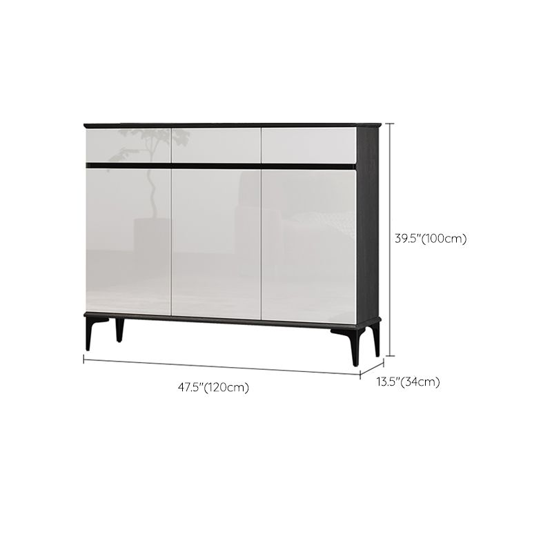 Modern Simple 39.4" Tall Cabinet 2/34 - Drawer Gray and Black Storage Cabinet