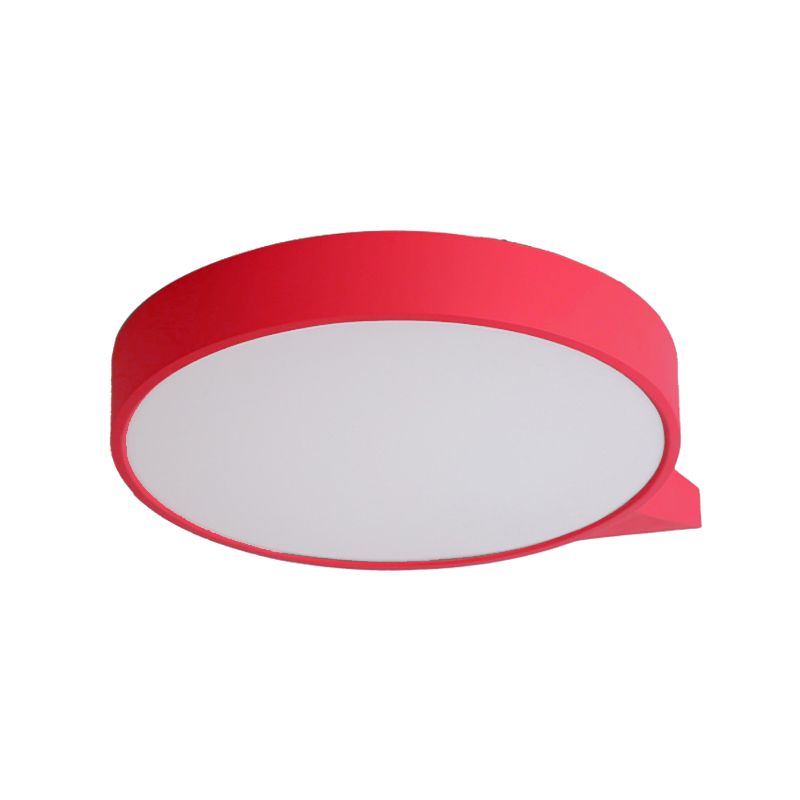Blu / Pink/Red / Yellow Circolare Flush Lighting con Diffuser Macaron Metallo Soffsh Flush Mount in Secondo Gear, 19,5 "/24.5" W