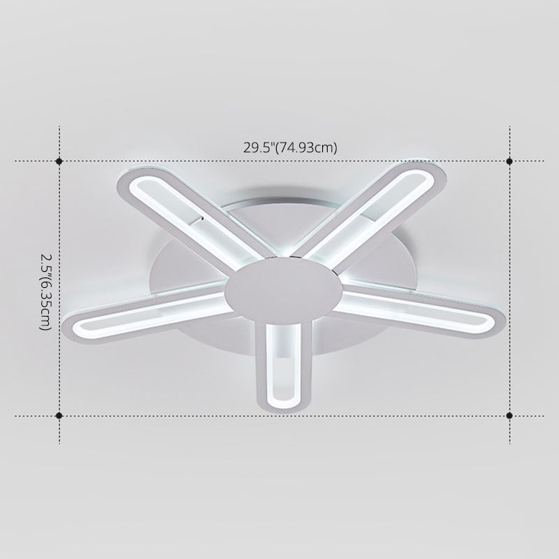 White Sputnik Flush Ceiling Lamp Minimalism LED Acrylic Flushmount for Living Room