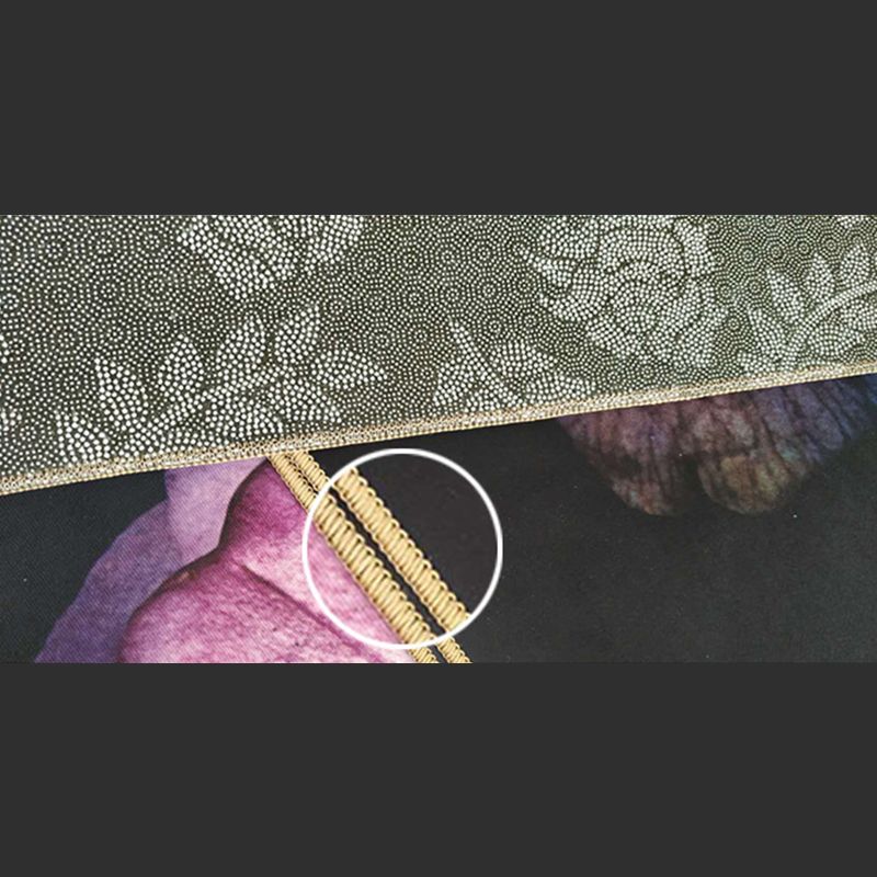 Brown Plants Indoor Carpet Polyester Simple Area Rug Non-Split Indoor Rug for Living Room