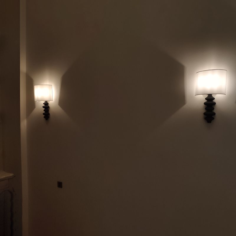 Fabric Shade Wall Mounted Sconce Modern White Shade Wall Lights for Bedroom