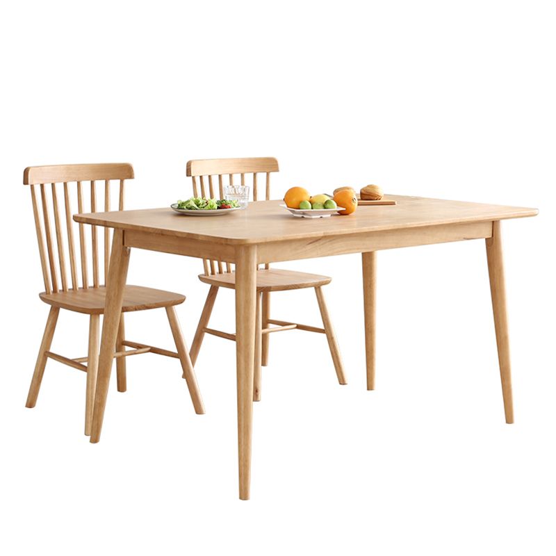 Rectangle Wooden Dining Table Modern Balata Wood Table with 4 Legs for Restaurant