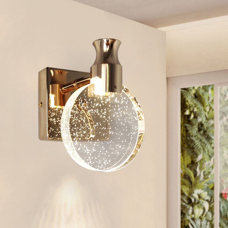 Runde LED -Wandleuchten Licht zeitgenössischer moderner Kristallschatten Innenwandlicht