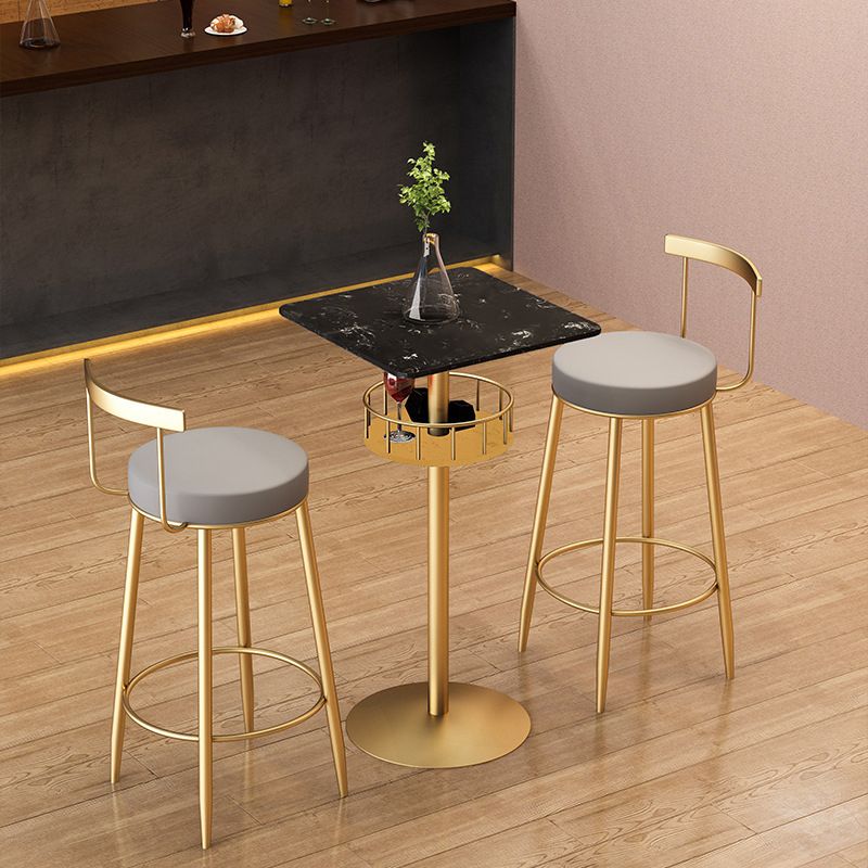 Pedestal Pub Table Glam Style Bar Table for Indoor and Breakroom