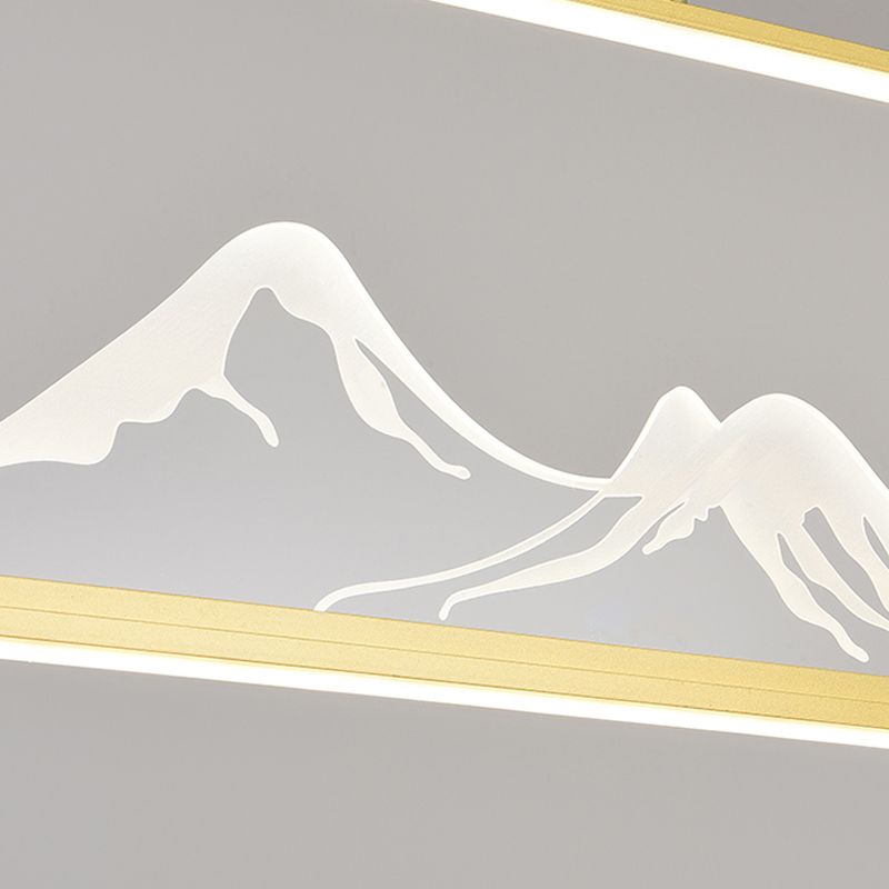 Geometrische Inselleuchte moderne Teelauminselbeleuchtung mit Acrylschatten