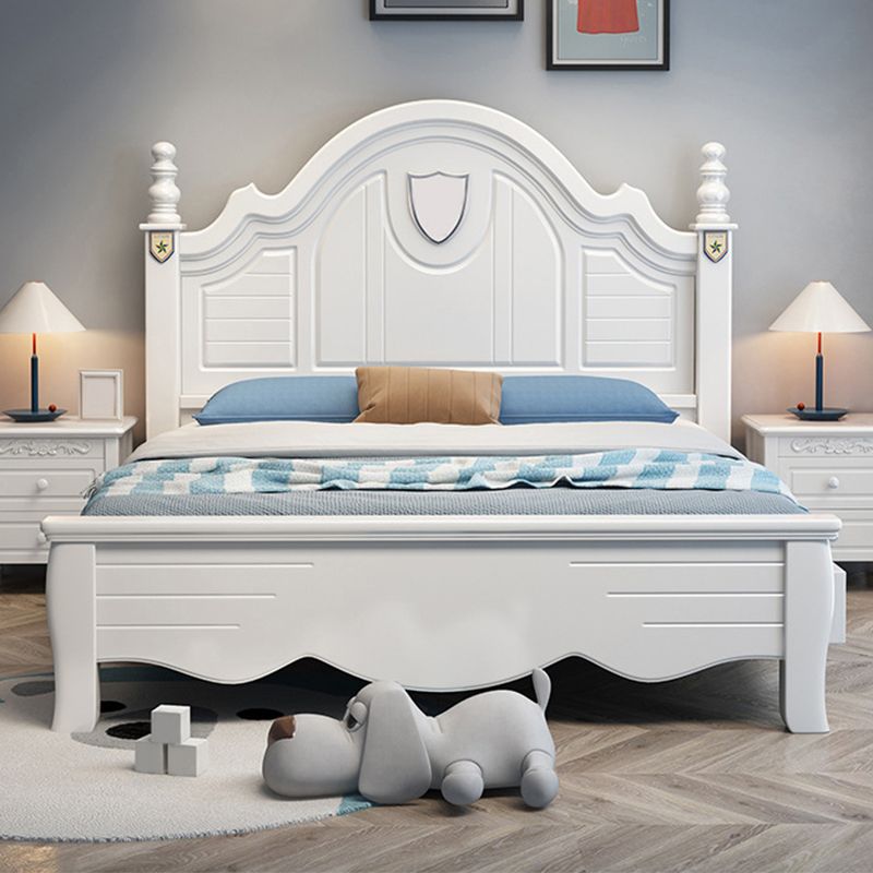 Modern & Contemporary Solid Wood Panel Headboard 2 Drawers Bed