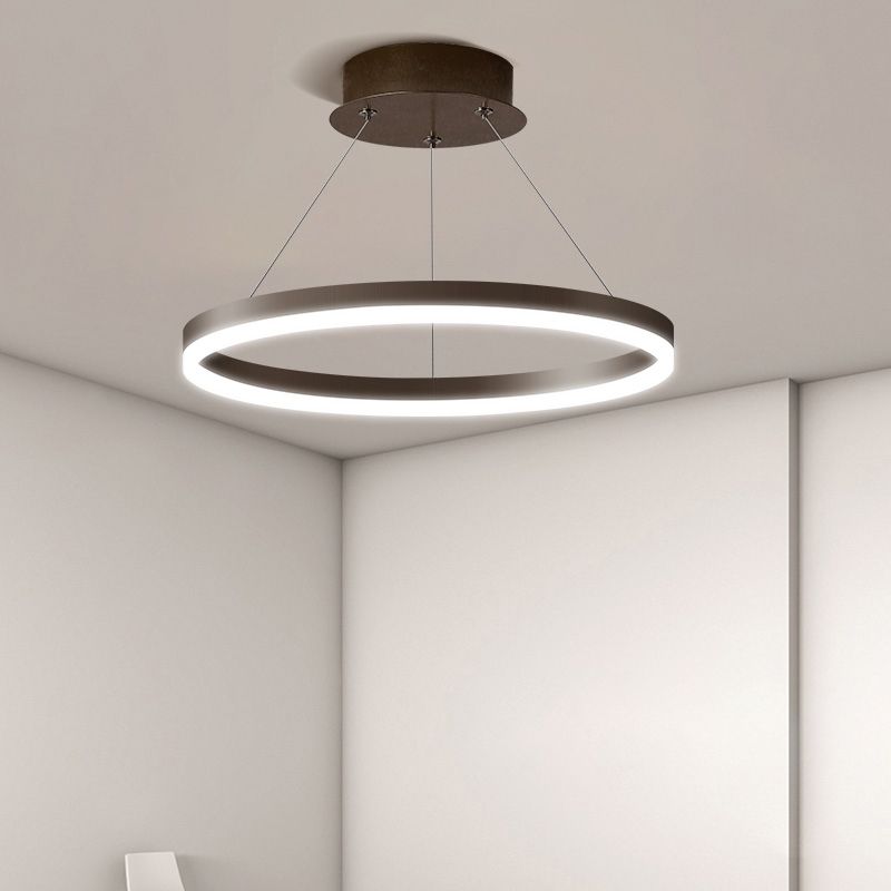 Forme de roue Métal Pendre Luminure de style moderne 1 Light Hanging Lightture