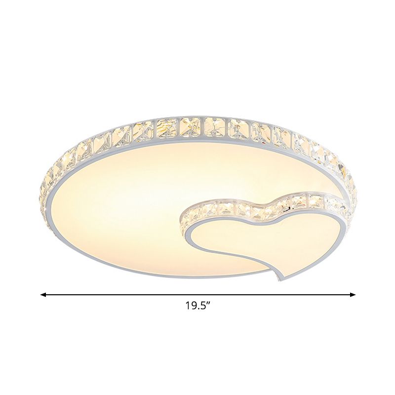 Geometry Acrylic Flush Mount Lamp Modern LED Ceiling Fixture with Clear Crystal Edge for Bedroom