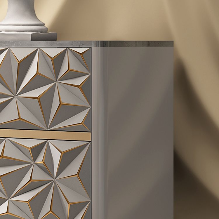 Glam Buffet Table Stone Sideboard Table with Legs for Dining Room