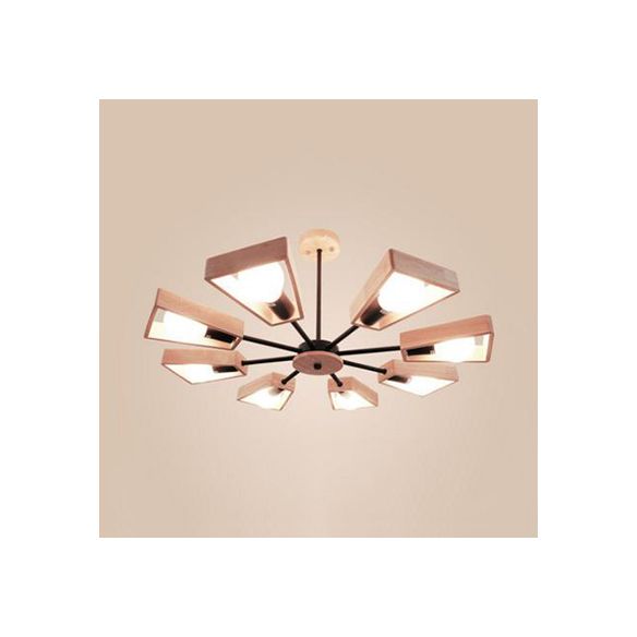 Moderner Sputnik Kronleuchter Anhänger Holz 3/5/8 Licht Schlafzimmer Hanging Lampe in Schwarz/Weiß