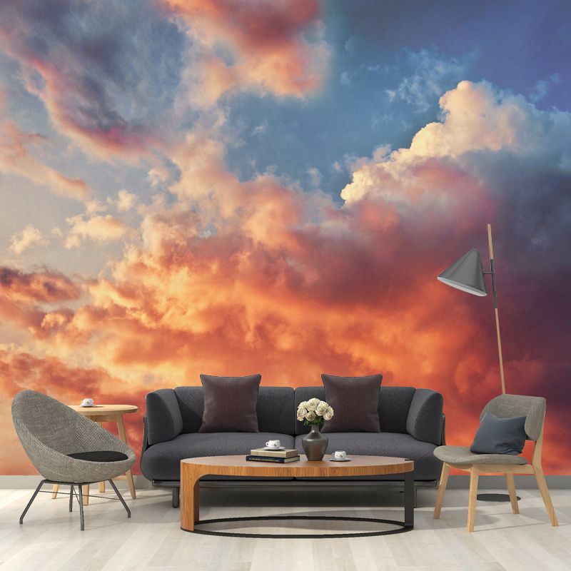 Beautiful Sunset Mural Wallpaper Stain Resistant Wall Covering for Home Decor