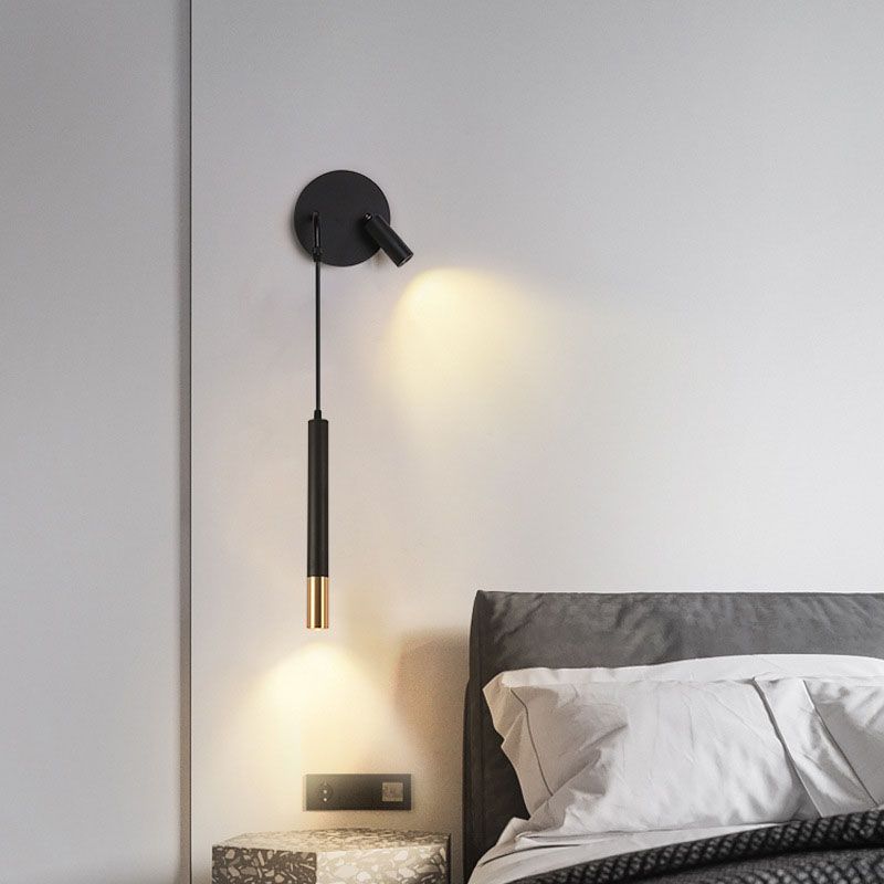 Modern Creative LED Wall Light Metal Geometric Wall Lamp in Black
