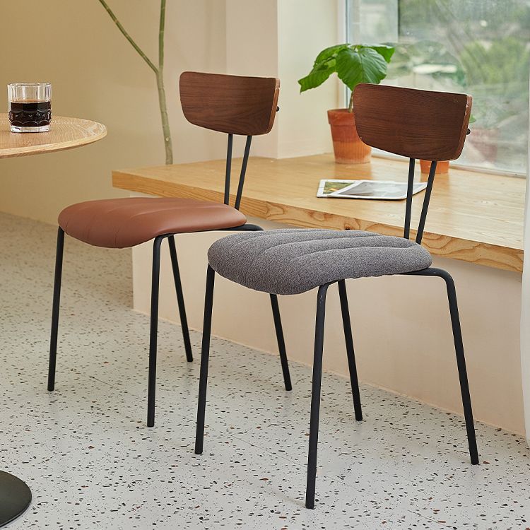 Chaise de salle à manger de style industriel, chaises latérales de cuisine sans accoudoirs avec pieds en métal
