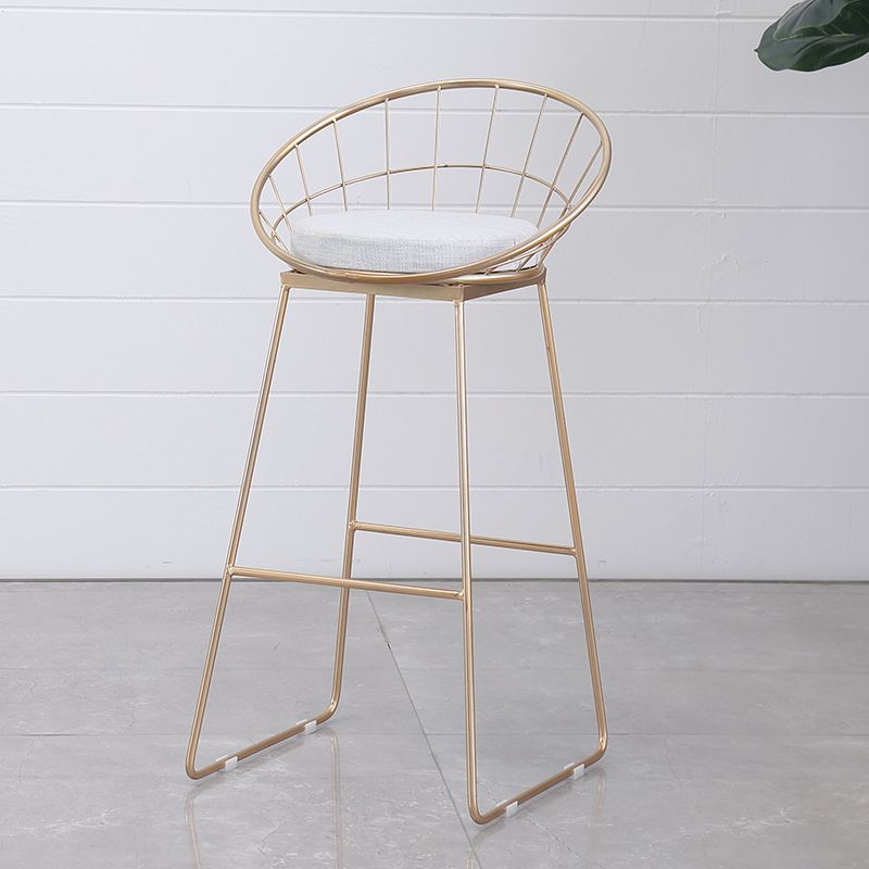 Scandinavian Style Counter Stool Upholstered Indoor Bar Stool with Footrest