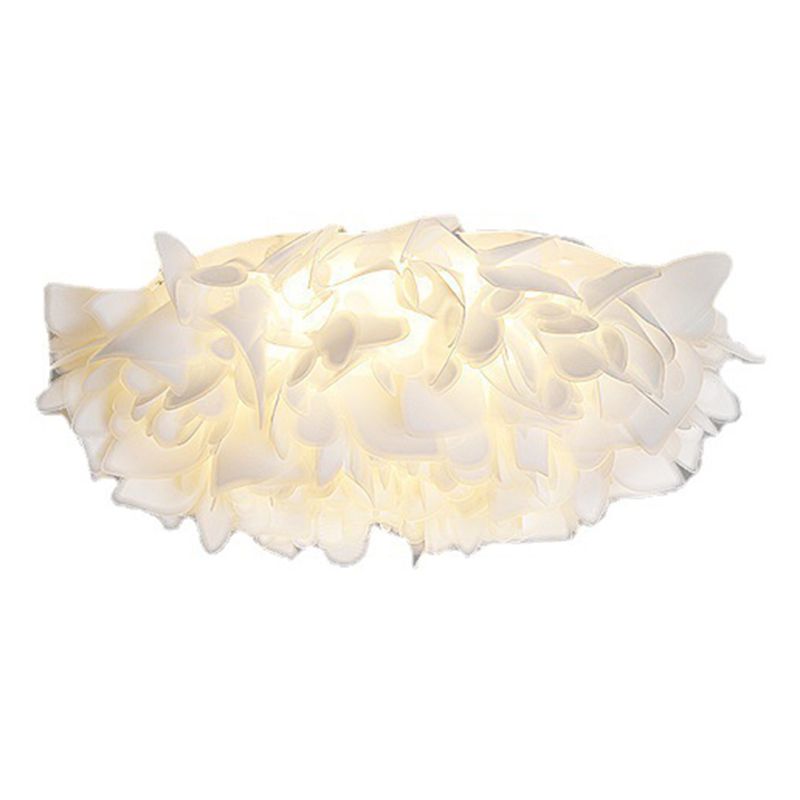 Modern Ceiling Lamp Creative LED Flush Mount Light Fixture with Plastic Shade for Bedroom