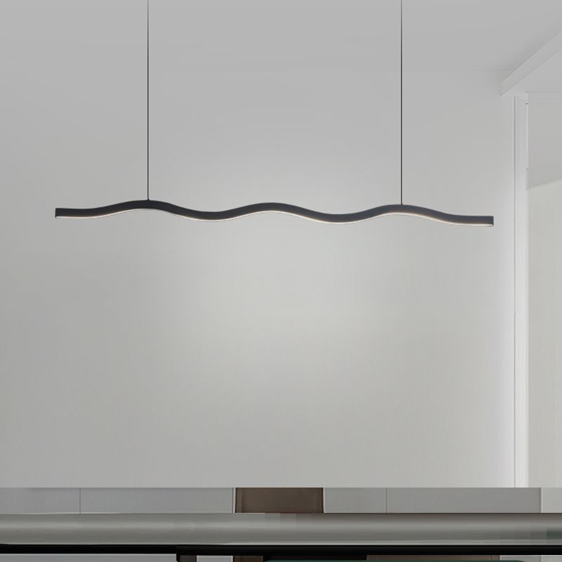 1-Light Island Hanging Lamp Modern LED Island Lamp with Acrylic Shade for Dining Room