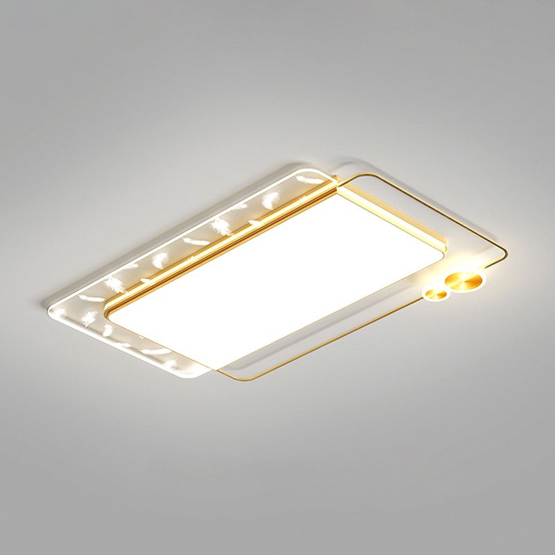 Geometric Feather LED Flush Mount in Modern Creative Style Iron Ceiling Light with Acrylic Shade