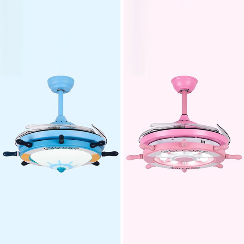 Mediterrane roer hanger ventilator verlichting armatuur metalen slaapkamer kleuterschool semi -flush light