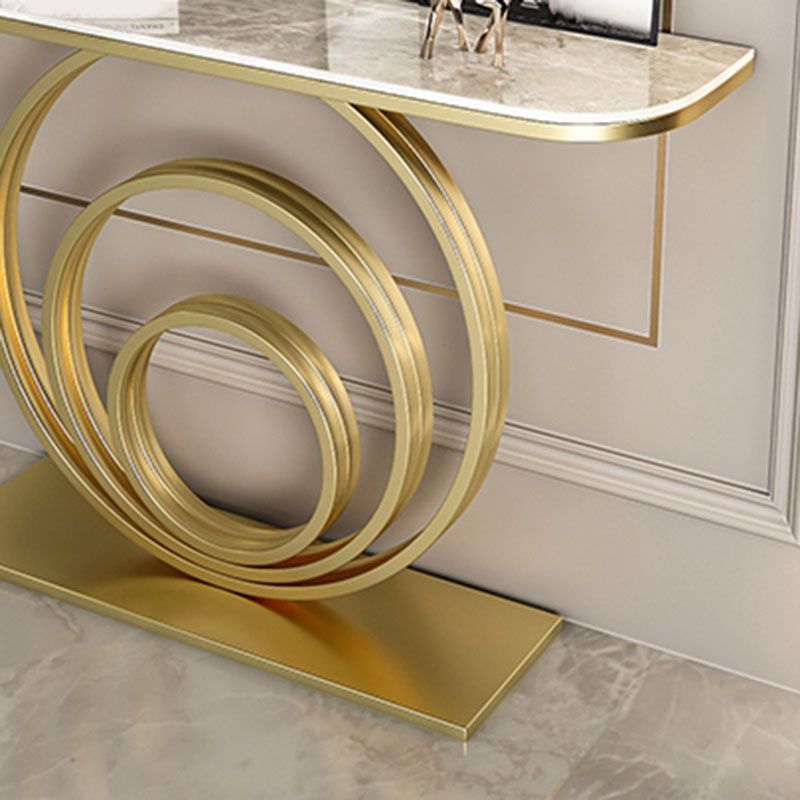 31.5-inch Tall Accent Table Stone Glam Console Table with 1 Shelf