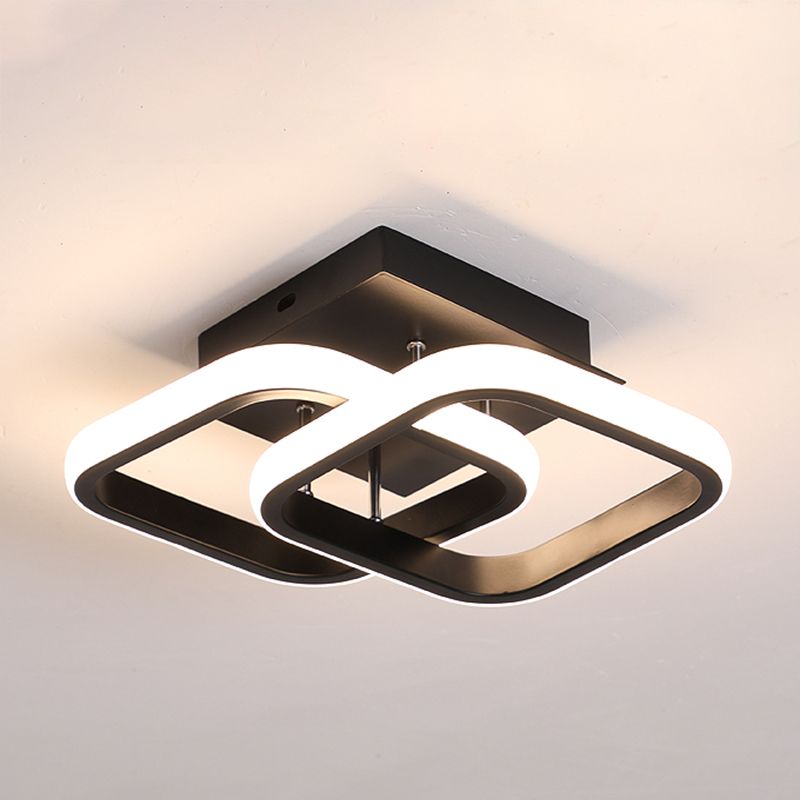 Modern Style Geometry Shade Ceiling Light Metal 2 Headed Ceiling Light for Restaurant