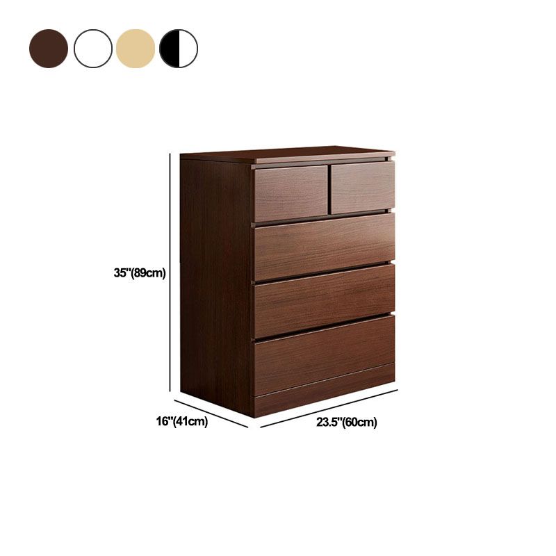 Modern Storage Chest Vertical Wooden Bedroom Storage Chest Dresser with Drawers