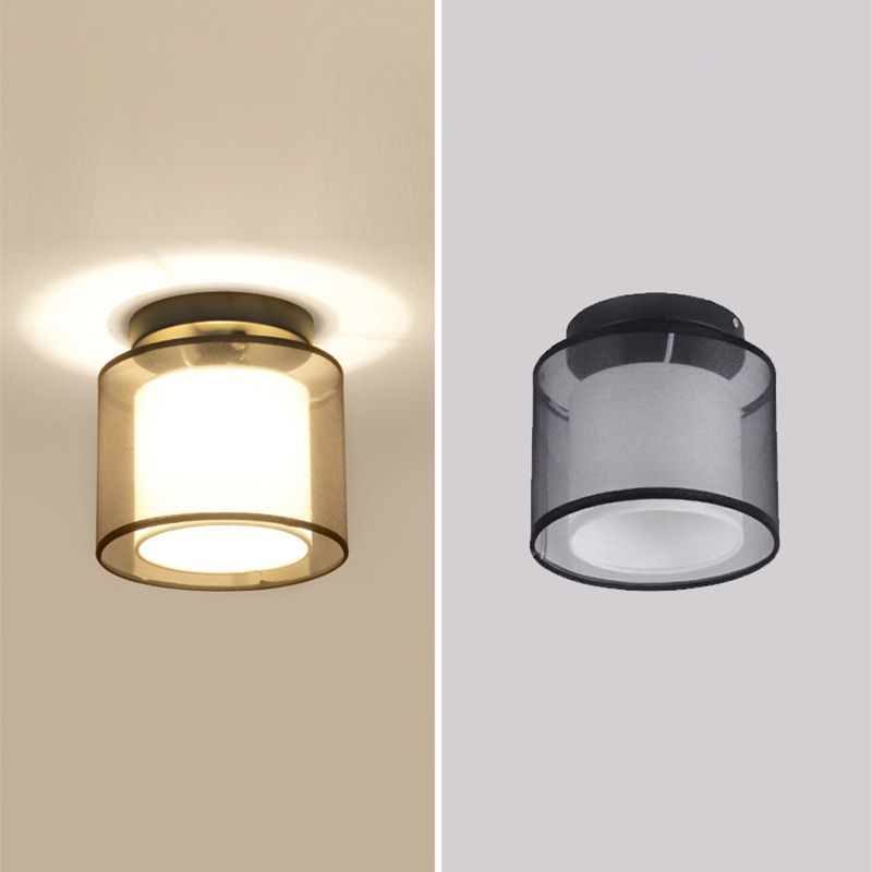 Single Head Flush Lamp Chinese Stijl Stof Flush Plafond Licht voor woonkamer