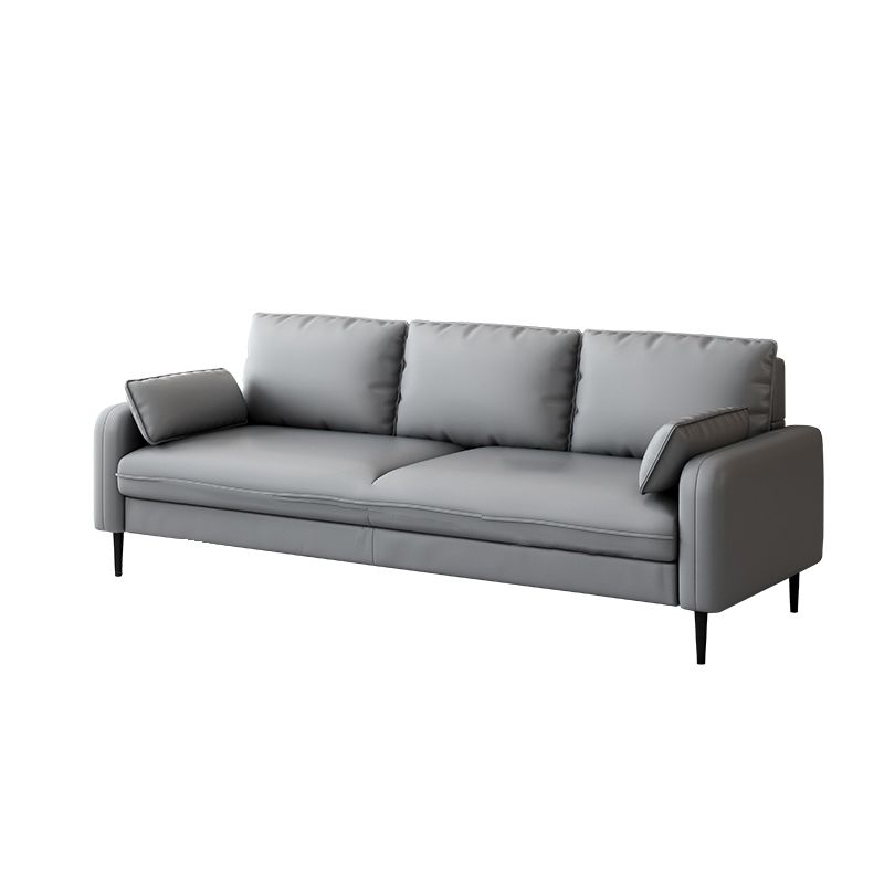 Contemporary Sofa with 3 Pillows Square Arm 3 Seater Seating