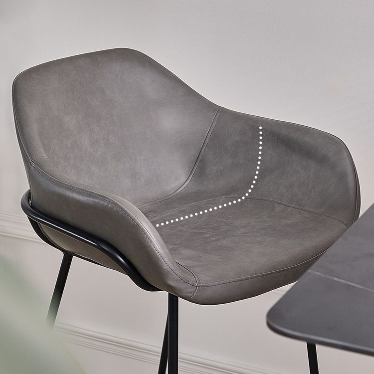 1Pcs Industrial Style Counter Stool Iron Upholstered Bristol Bar Stool with Bucket Seat