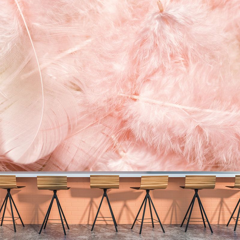 Light Color Feather Wall Mural Decal Moisture Resistant Modern Wall Covering