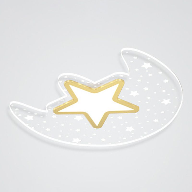 Lámpara de techo de forma de luna nórdica moderna Aluminio 2-Montaje de descarga de luz para dormitorio