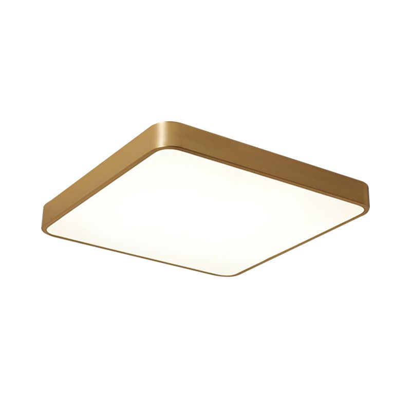 Vierkant/rond metalen inbouw moderne LED-messing plafondlamp voor slaapkamer