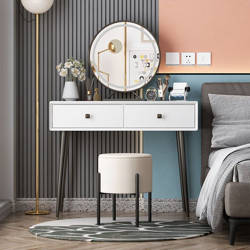 Vanity Stone Makeup Dressing Table Stool Set with Drawer - 31.5" H