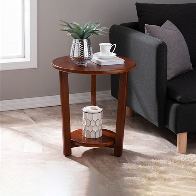 Solid Wood 3 Legs End Table Nordic Minimalist Round Side End Table
