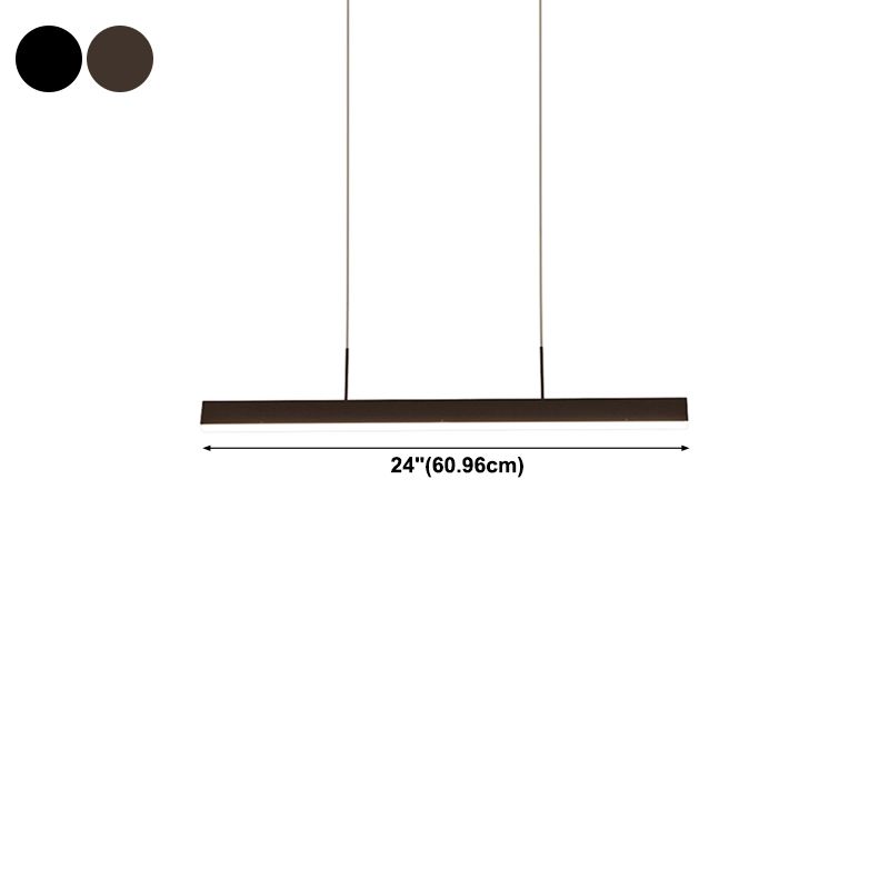 Modern Linear Shape Pendant Lighting Fixture Metal 1 Light Island Pendant Light