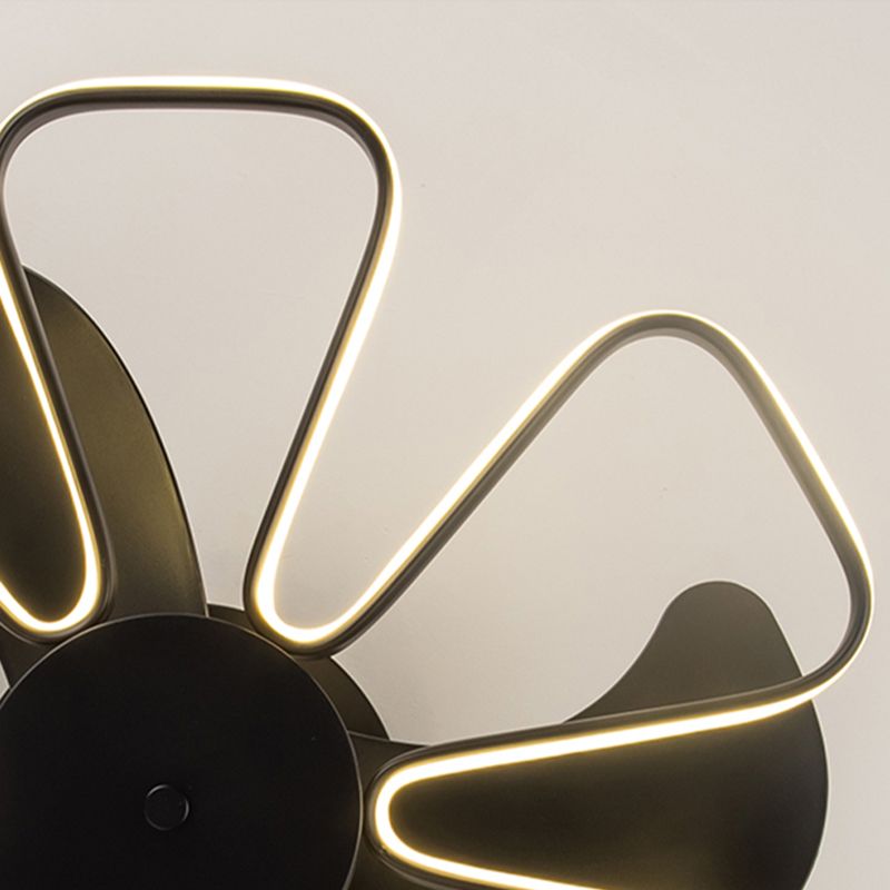 Linear Shape Metal Ceiling Fans Modern Style 1-Light Ceiling Mount Fan Fixtures