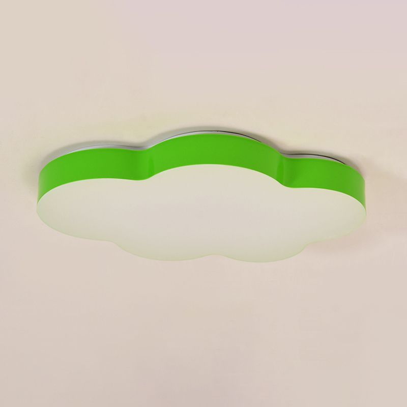 Acrylic Cloud-Shape Ceiling Mounted Fixture Cartoon LED Flushmount Lighting in White/Red/Yellow for Kids Room
