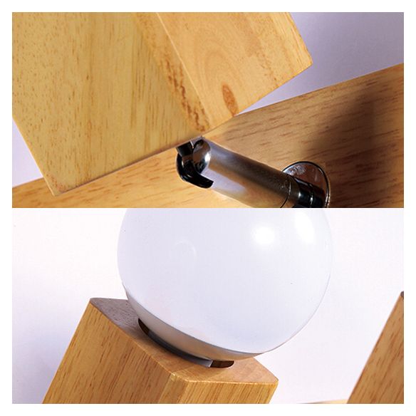 Bois linéaire mural lumière avec une ampoule exposée style moderne 2 têtes de montage mural rotatif intérieur