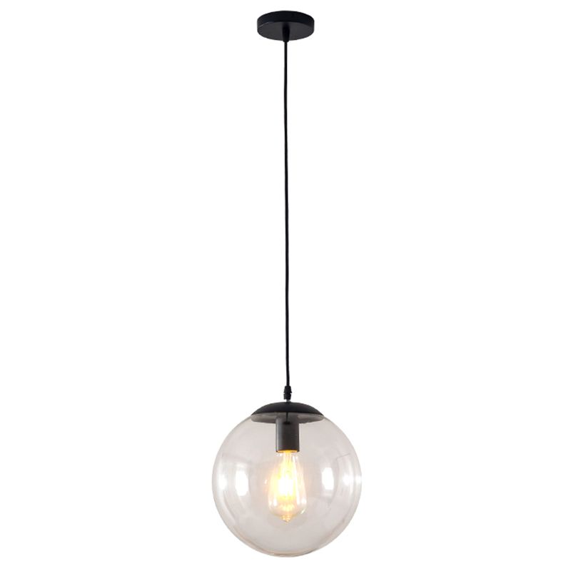 Restaurant Pendant Lighting Fixture Minimalist Style Pendant Ceiling Light with Orb Glass Shade