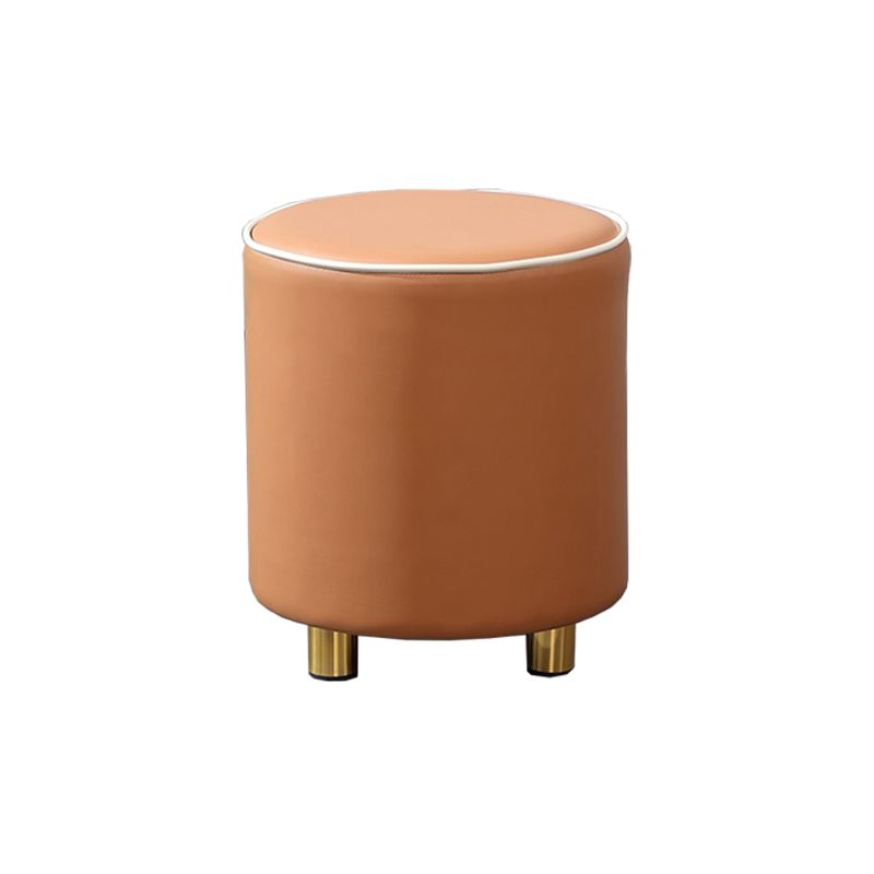 Orange Leather Round Standard Water Resistant Indoor Standard