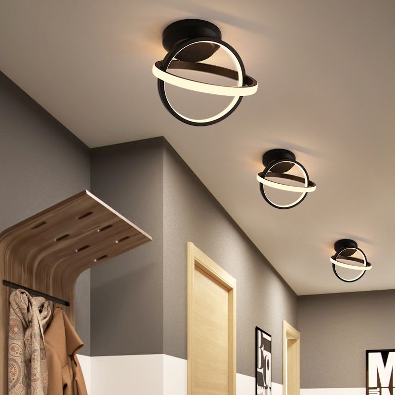 Lampada da soffitto da incasso in stile moderno con paralume rotondo a 2 luci