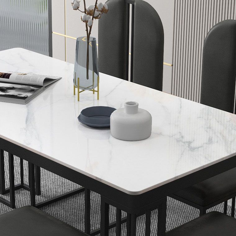 Modern 1/2/6/7 Pieces Dinette Set with White Sintered Stone Top Rectangle Dining Table Set