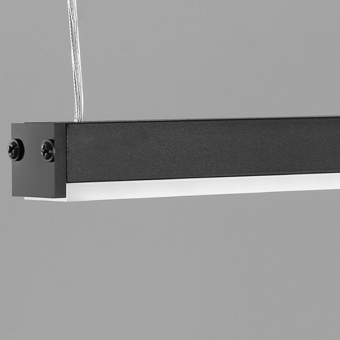 Estilo moderno de forma lineal isla luz de metal 1 idea de iluminación de la isla ligera en negro