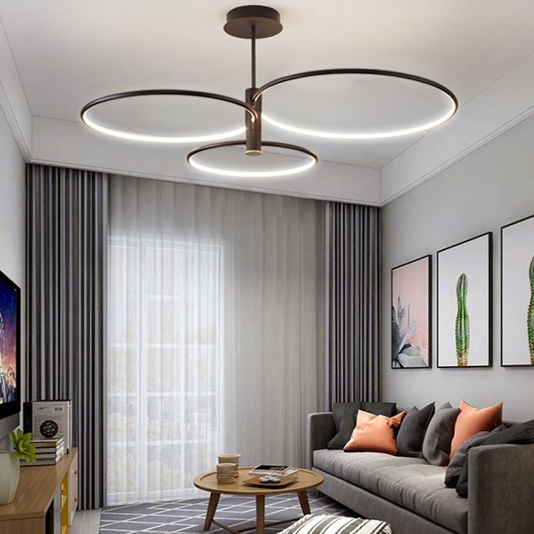 Eenvoudige cirkelvormige led kroonluchter verlichtingsarmaturen woonkamer hangende kroonluchter