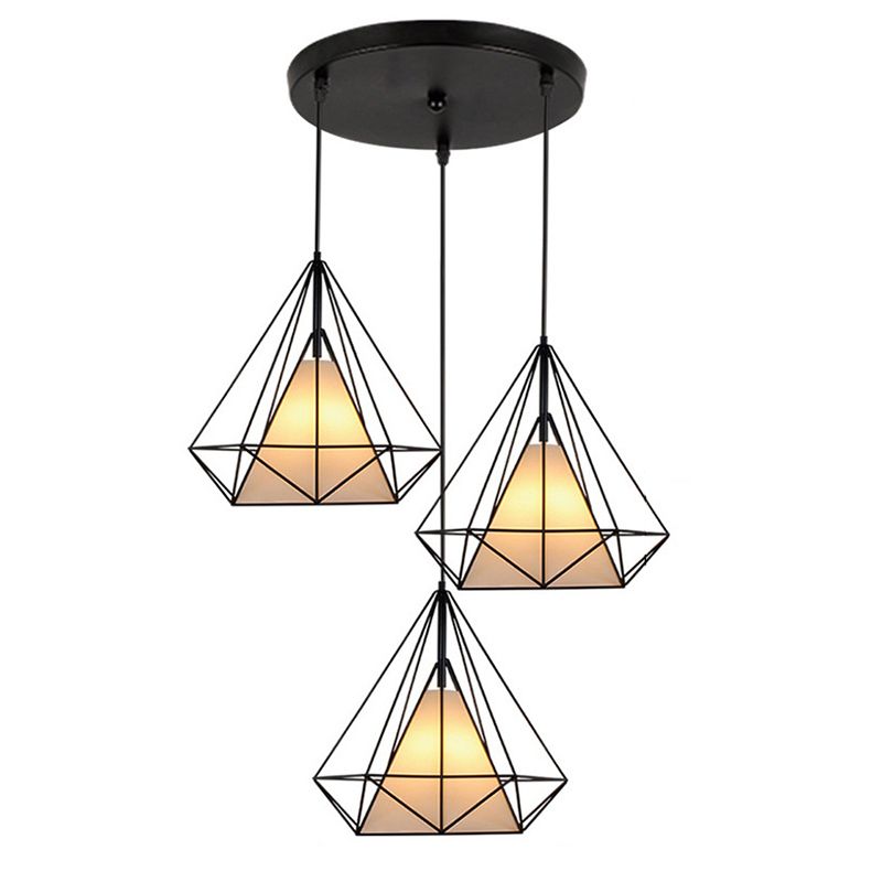 3-lichts geometrische multi hanger light armatuur industrieel metaal multi-pending