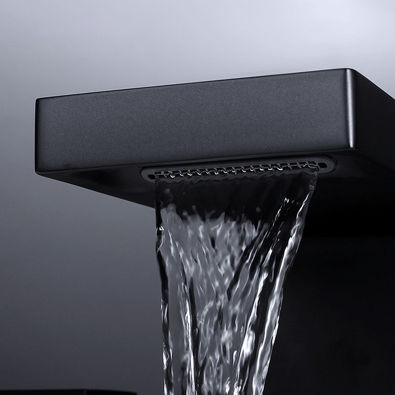 Modern Bathroom Faucet Rod Two-handle Waterfall Bathtub Faucet